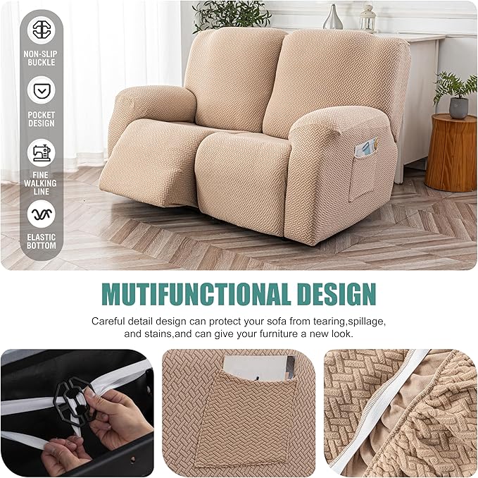 Genina Recliner Loveseat Cover Stretch Couch Covers Sofa slipcover
