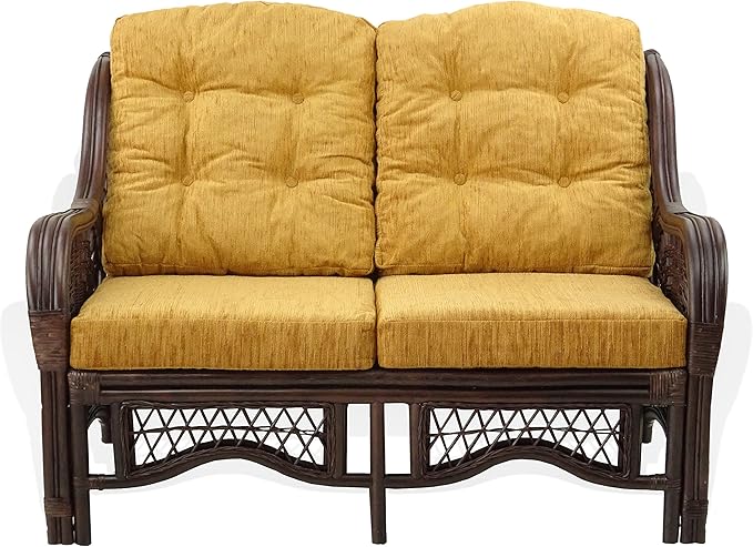Malibu Lounge Loveseat Sofa Natural Rattan Wicker Handmade Design