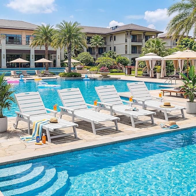 Outdoor Lounge Chair Set of 4