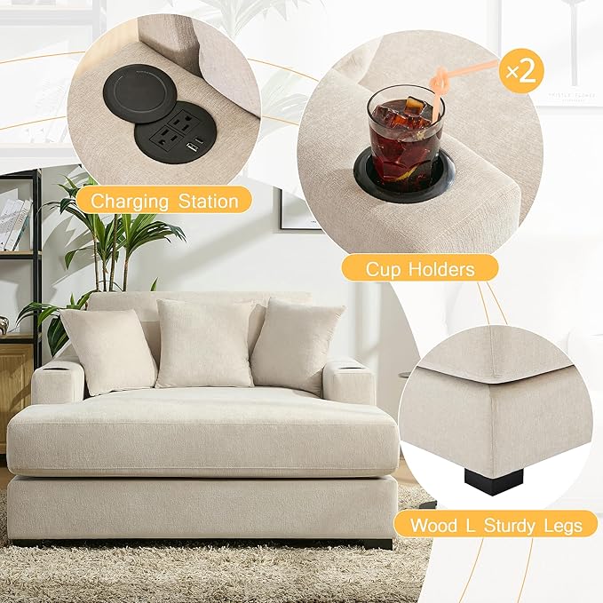 Merax Modern 55" Chaise Lounge