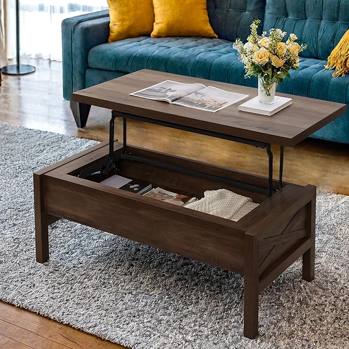 Lift Top Coffee Table with Hidden Compartment, Storage Coffee Table with Lift