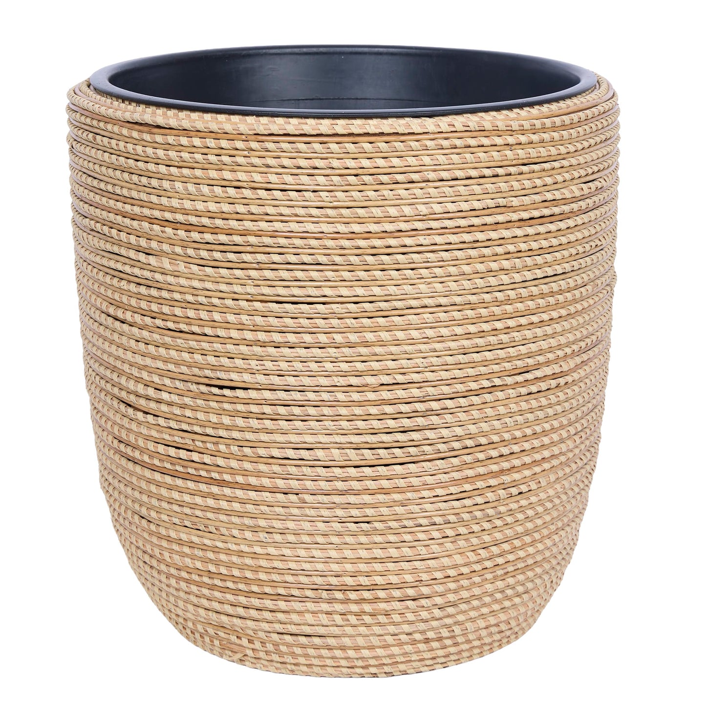 Alpine Corporation Indoor/Outdoor Poly Rattan Planters with Removable Inserts - Set of 2