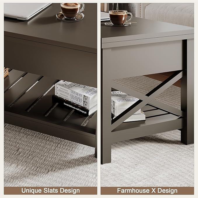 ChooChoo Coffee Table Lift Top, Converts to Dining Table