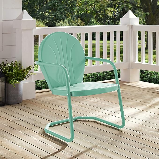 Crosley Furniture Griffith Outdoor Chair, Retro Metal Patio Chairs