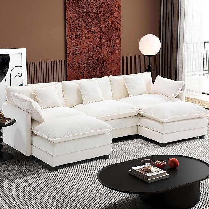 Ihanherry 111.4" U Shaped Cloud Couch Modern Modular Sectional Sofa