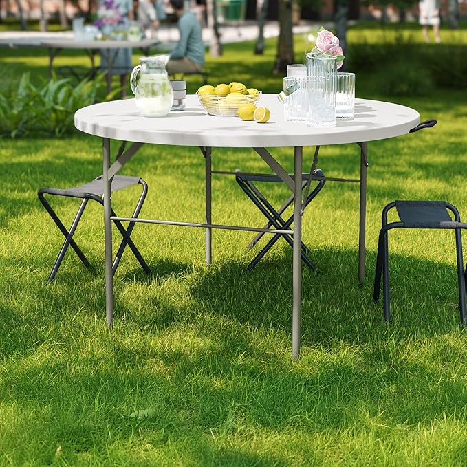 Flash Furniture Freeman 4' Round Plastic Folding Table