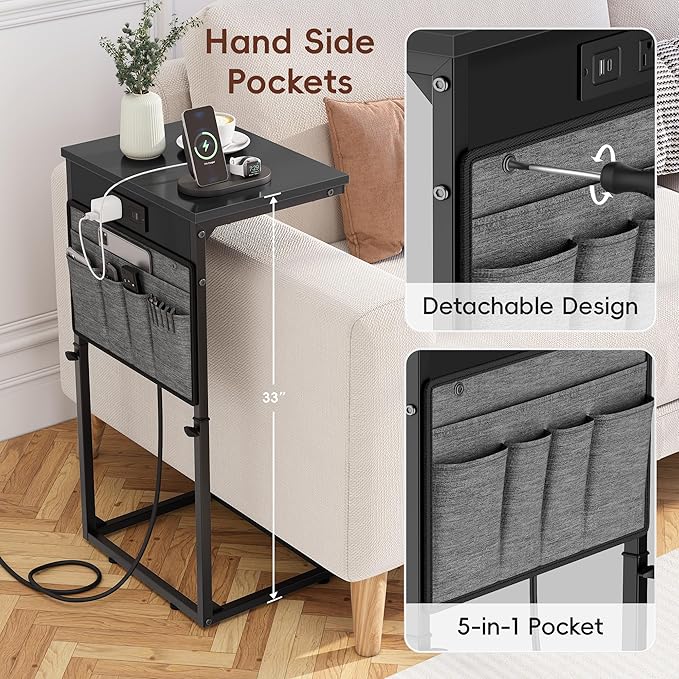 Vagusicc C Shaped End Table