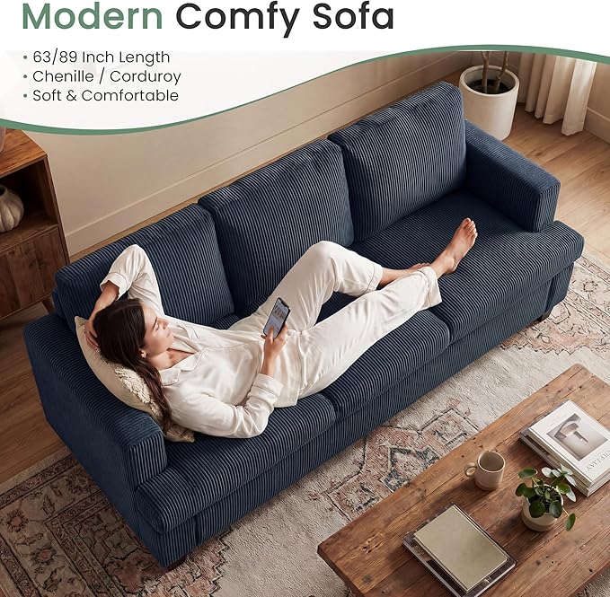 YOUDENOVA 2 Piece Set Comfy Sofa Couch, 3-Seater Sofa * 2