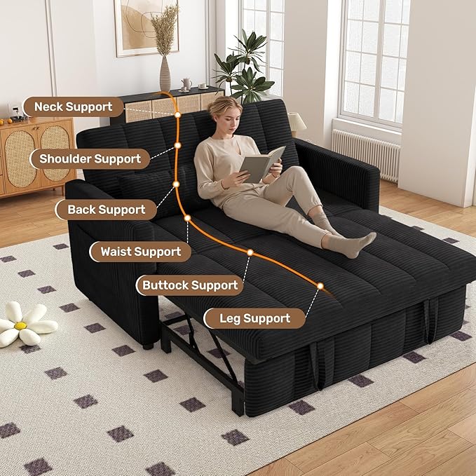 Nebuaegis Sleeper Sofa Bed, 3-in-1 Convertible Pull Out Couch