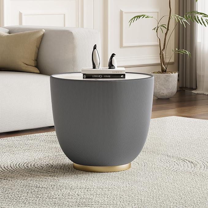 SSLine Bowl-Shape Small Coffee Table Modern Sintered Stone Top Coffee Table in