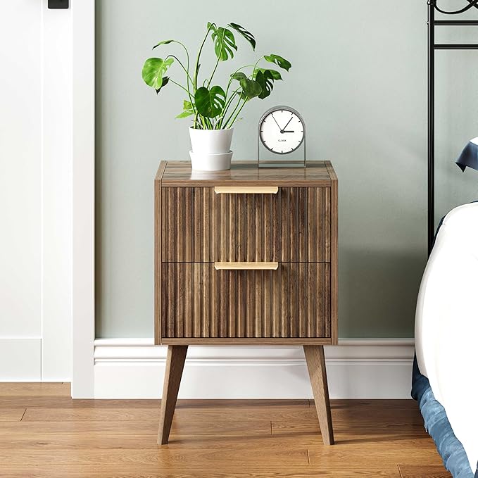 YAUKOMEL Mid Century Modern Nightstand, Small Bedside Table