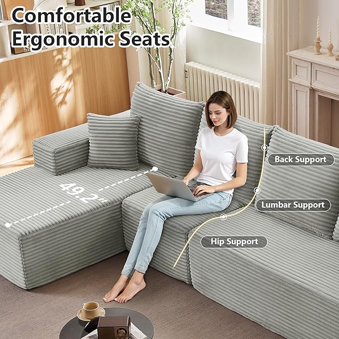 135" Cloud Sectional Couch