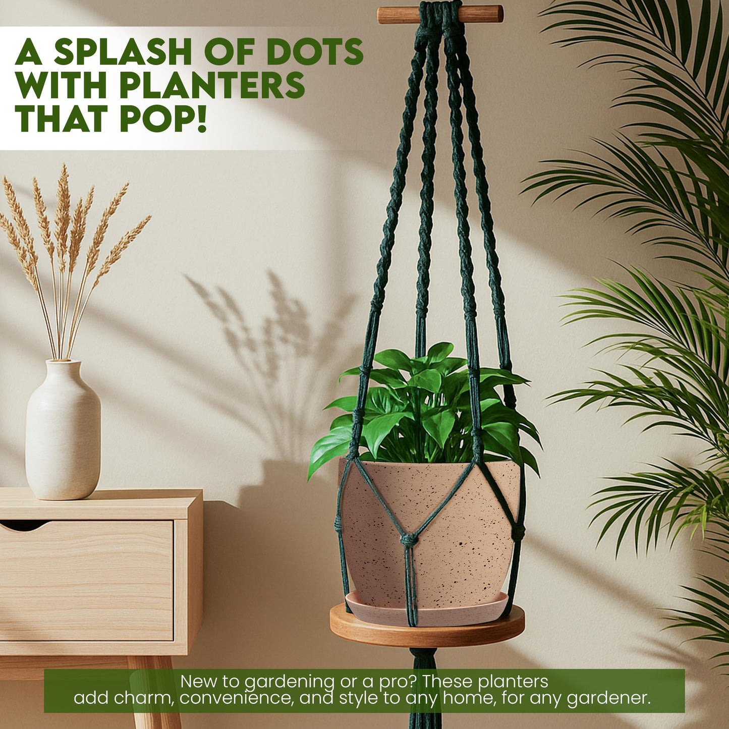 Utopia Home - Spotty Plant Pots Indoor with Drainage - 7/6.6/6/5.3/4.8 Inches Flower Pots - 10 Pack Plastic Planters - Ideal for Stocking Stuffers - (Speckled Peach Pink, Pack of 10)