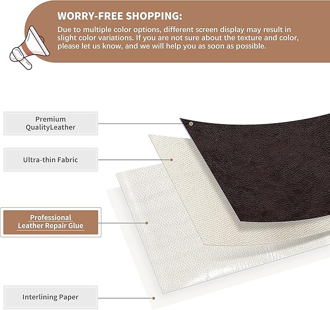 ONine Leather Repair Patch, Self-Adhesive Couch Patch