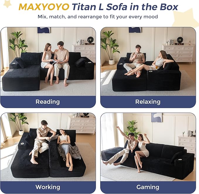 MAXYOYO 104" Modular Sectional Couch