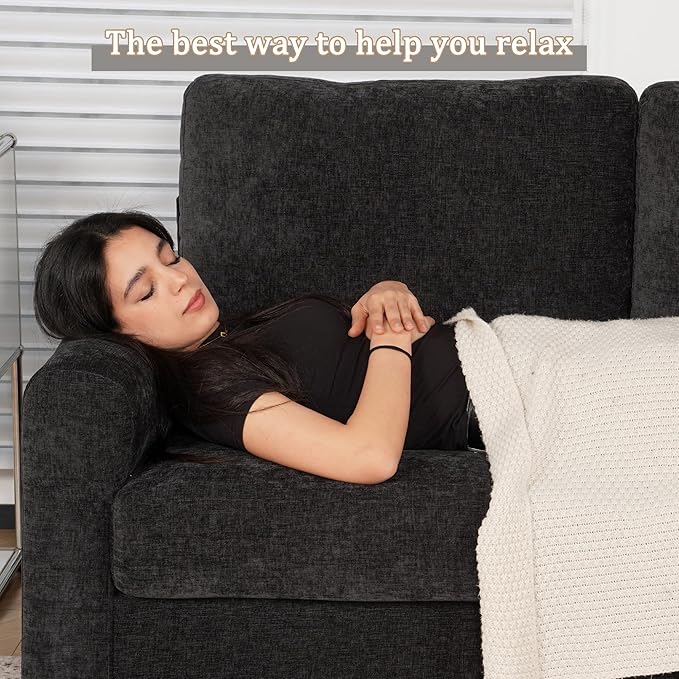 EASE MOOSE 70.6" Modern Deep Seat Loveseat Couch, Soft Chenille Sofa