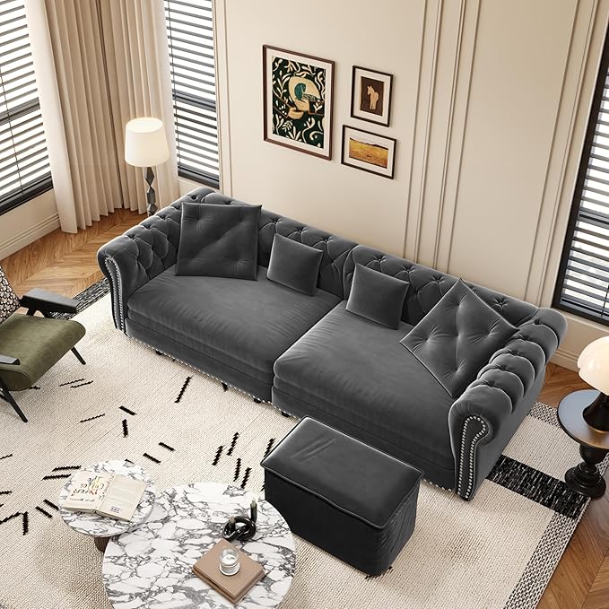 89" Velvet Pull Out Sofa Bed