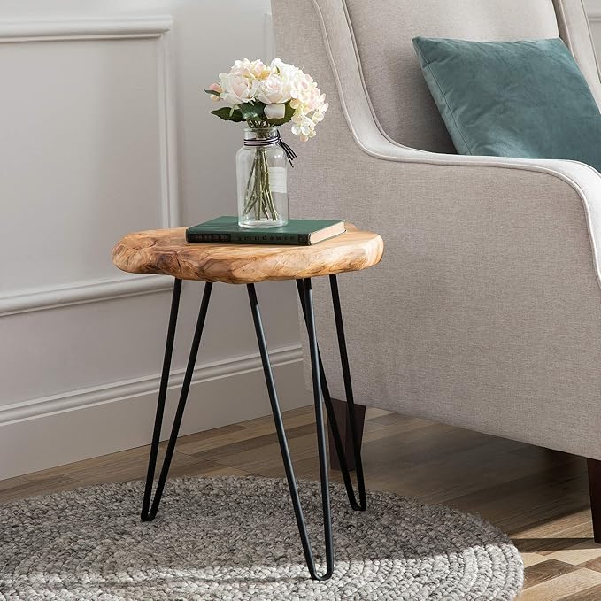Greenage Cedar Roots Live Edge Side Table 12" x 13.5" x 17.4" Height Natural