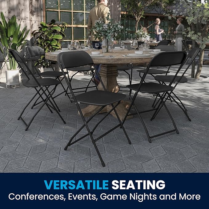 Flash Furniture Hercules Set of 10 Indoor/Outdoor Heavy-Duty Plastic Folding