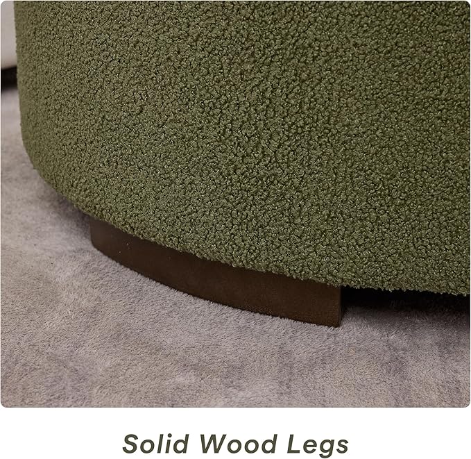 29.5 Inch Round Storage Ottoman Coffee Table, Modern Circle Coffee Table