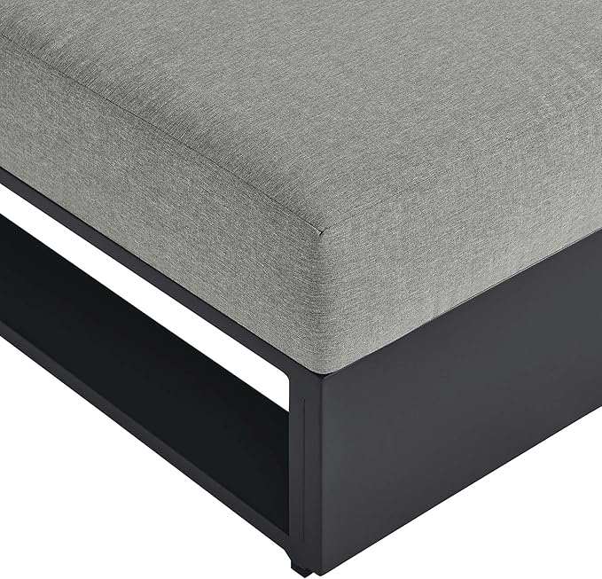 Modway Tahoe Aluminum Armless Patio Gray Modular Weather-Resistant