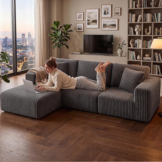 GRUSIGN 107'' Cloud Sectional Boneless Couches