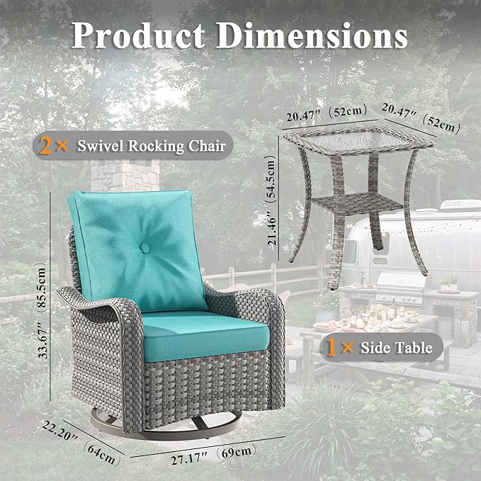 2-Seat Modern Patio Furniture Set