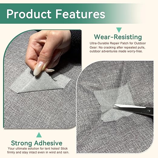Besezx Linen Fabric Repair Tape, 3x79 Inch Self Adhesive Repair Patches