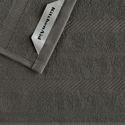 KitchenAid Albany Dishcloth 8 Pack Set, Charcoal Grey/White