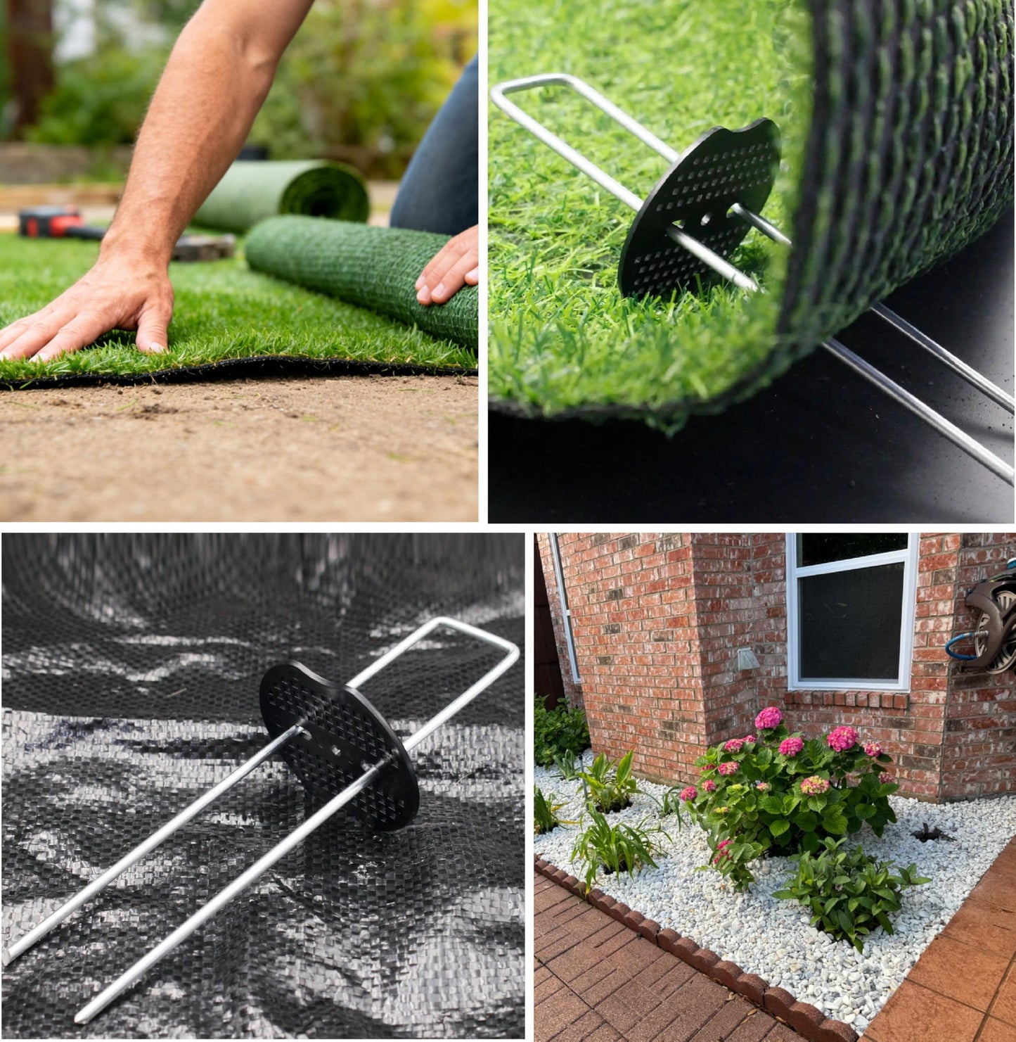 4 Inch 100 PCS Galvanized Landscape Staples with 100 PCS Gaskets, Landscape Fabric Pins Stakes Lawn Ground Cover Graden Staples Spikes Weed Barrier Stakes