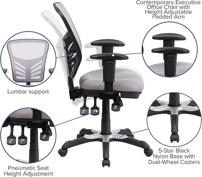 Flash Furniture Nicholas Mid-Back Swivel Office and Gaming Chair, Ergonomic