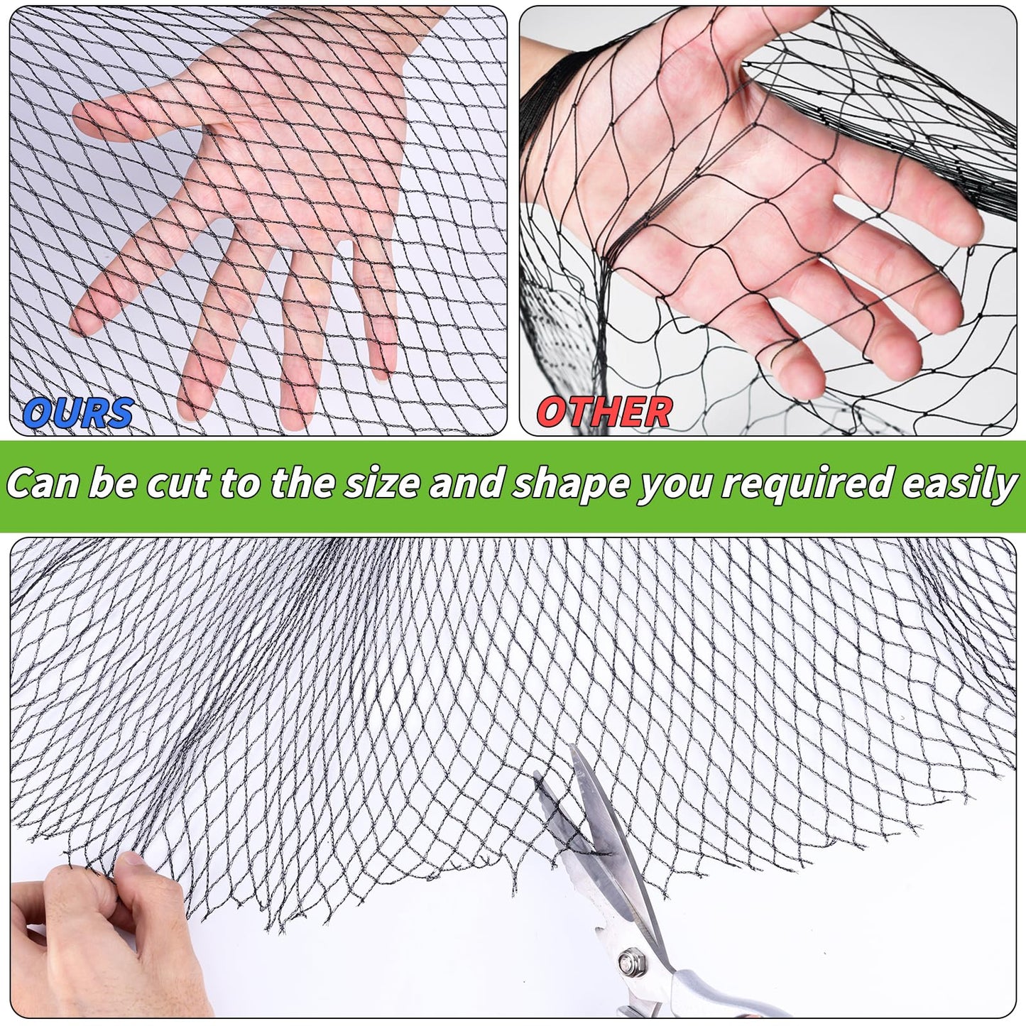 Garden Mesh Netting 28x30 FT - Heavy Duty Bird Net, Mesh Pest Barrier Reusable Ultra Fine Deer Fence Netting Crops Row Cover Raised Bed Protect Fruits Flower Vegetables from Bird Deer Squirrel