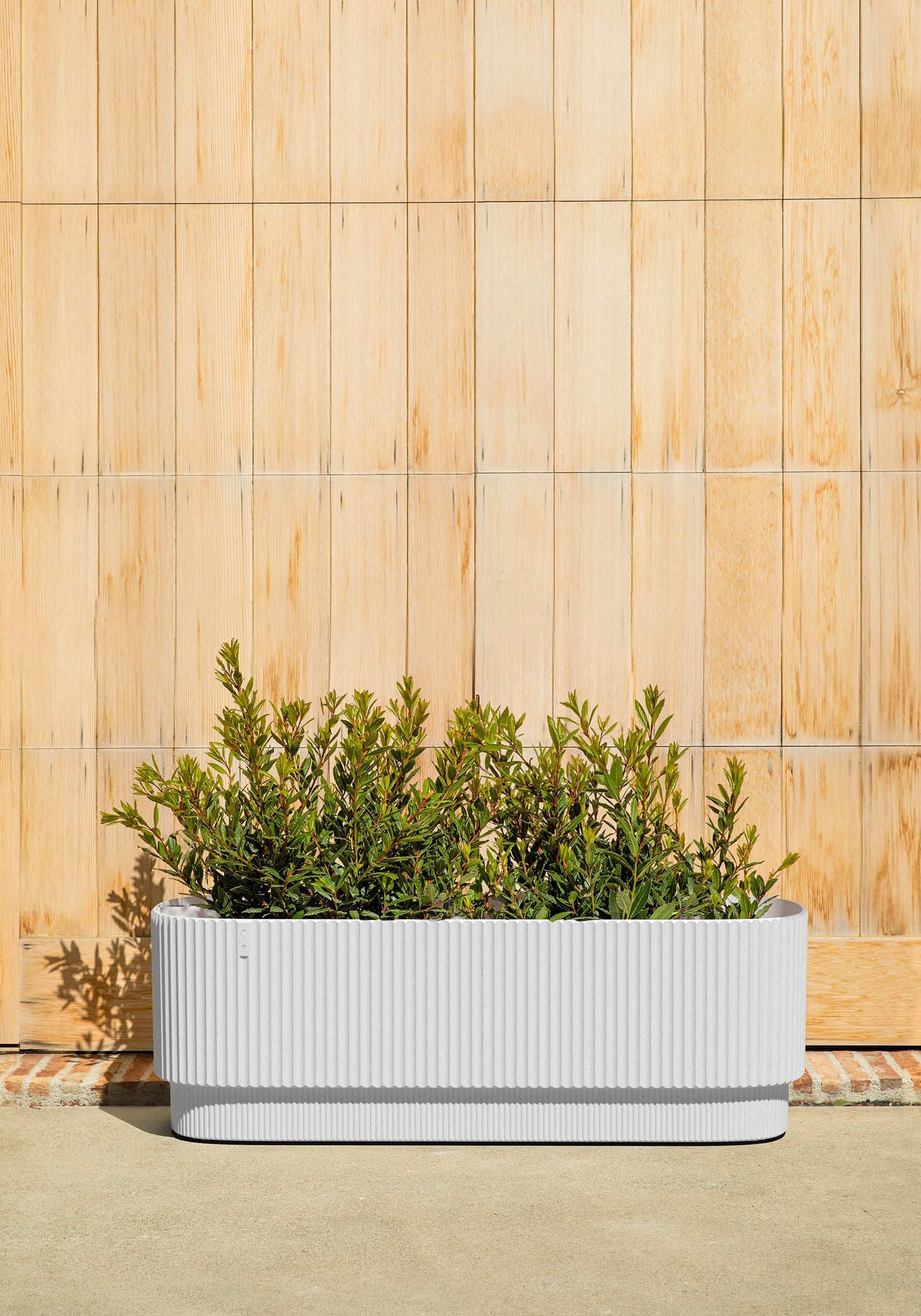 Veradek Demi Series Long Planter for Porch, Patio, Backyard | Durable Plastic-Stone Composite Material | Modern Décor for Shrubs, Flowers