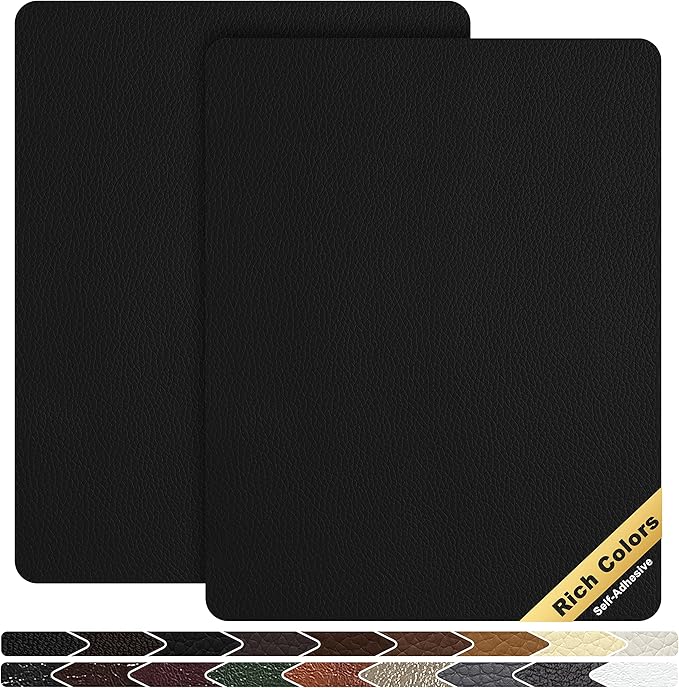 KING MOUNTAIN Leather Repair Patch, 2 Packs 9 x 11 Inches self Adhesive Leather