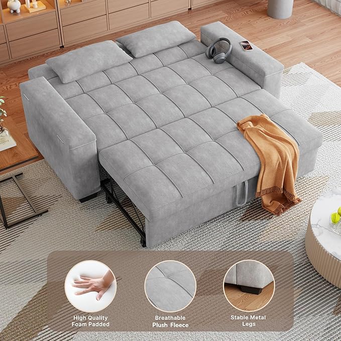 Gizoon Convertible Sofa Bed Futon, 70.9'' Sleeper Loveseat