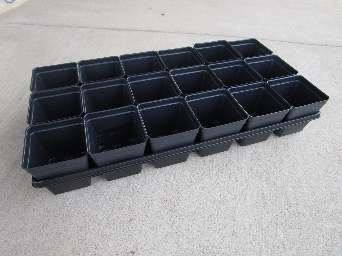 Landmark Plastics Set of 3 Trays Plus 54 POTS - 3.5" Square pots