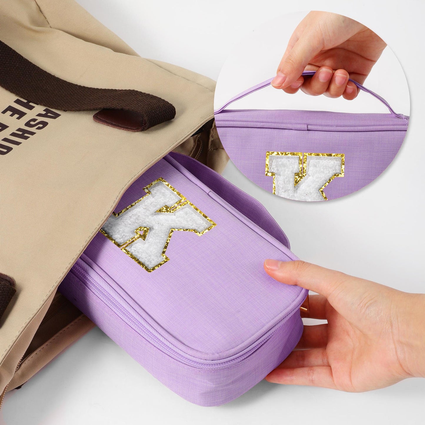 YOOLIFE Initial Bag, Birthday Gifts, Purple (A)