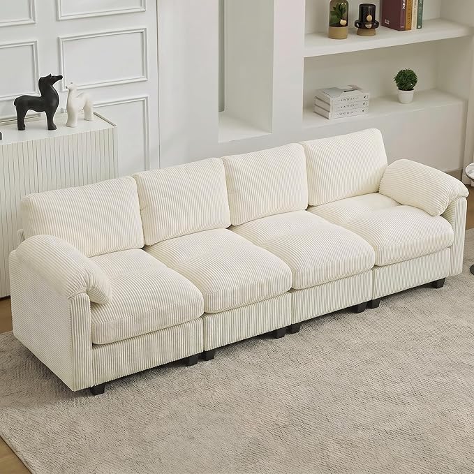 114'' Sectional 4 Seater Couch, Oversized Modular Couches