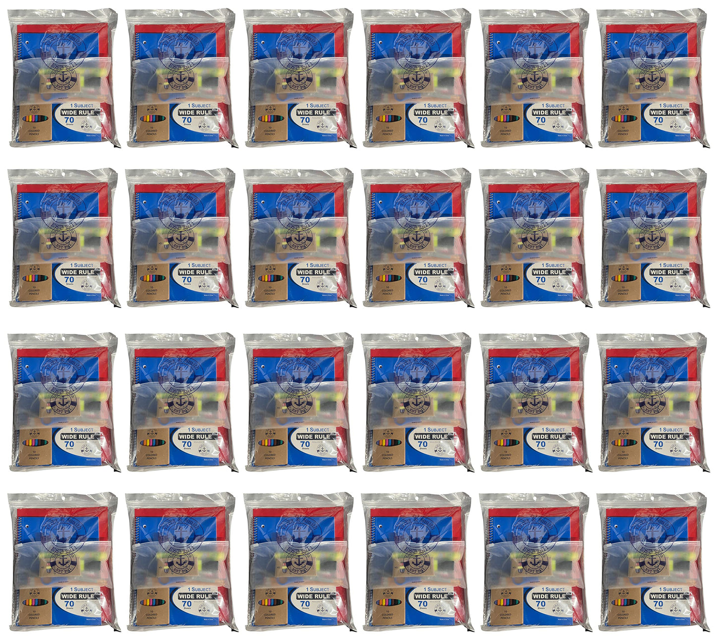 34 Piece School Supplies Kit for School Children – Wholesale Back to School Kids Essential Bundle Supply Pack for Girls & Boys