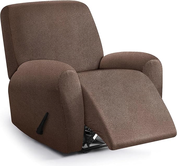 ANARACHON Leather Look Recliner Chair Covers, 4-Pieces Stretch Recliner Cover