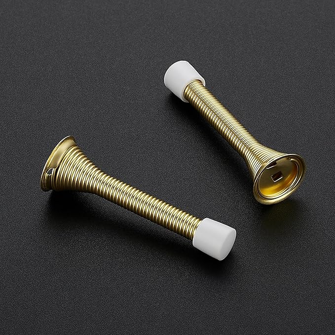 Ravinte Door Stoppers, 48 Pack Gold Spring Door Stops with Rubber Bumper, Door Stoppers for Bottom of Door