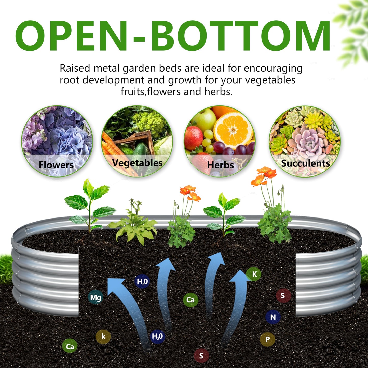 Easllre 2PCS 6x3x1ft Galvanized Metal Raised Garden Bed Kit,Outdoor Planter Box Vegetables,Flowers,Herbs Durable Rust-Resistant Patio Gardening Beds