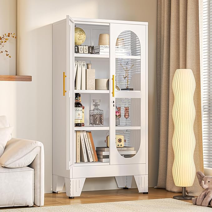 PAOFIN 47" H Locking Display Cabinet
