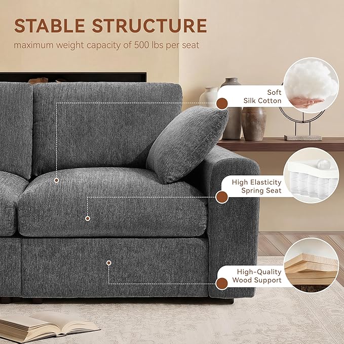 Ihanherry 141" Oversized Cloud Sectional Couches