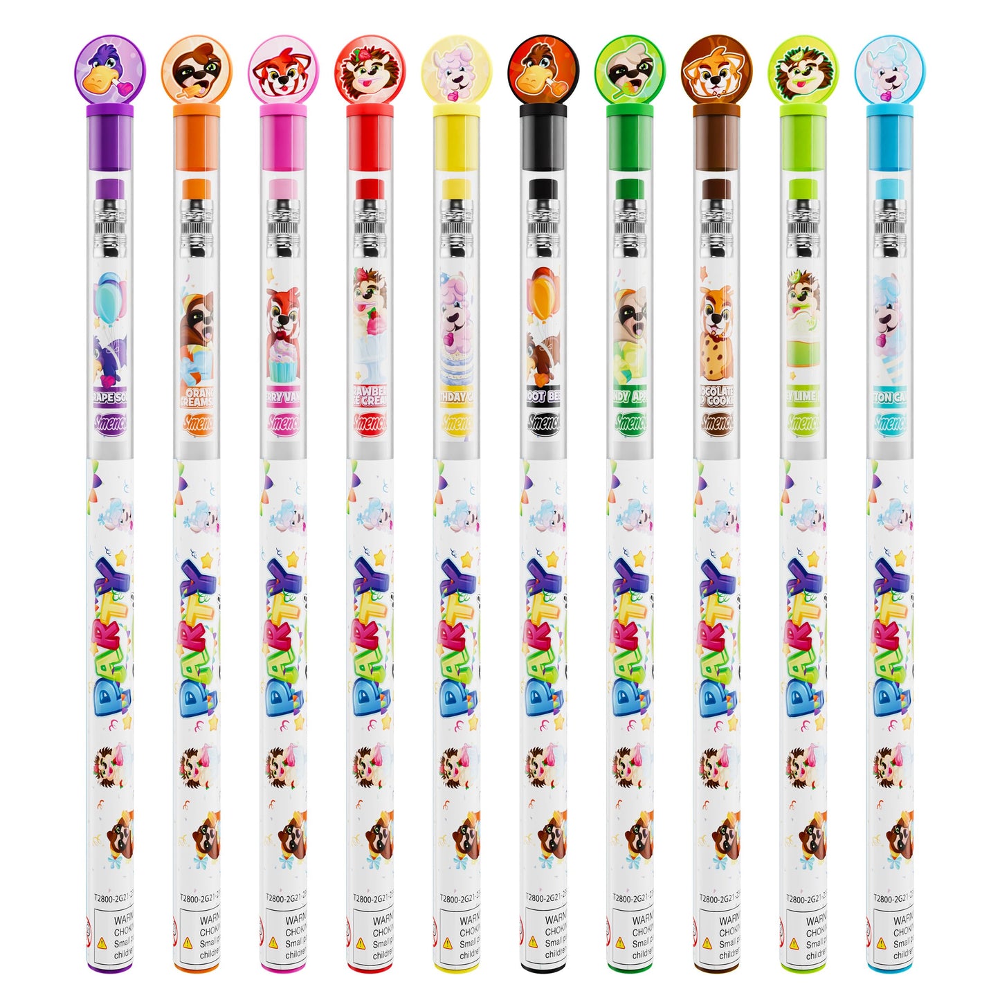 Party Smencils - Patented Gourmet Scented Graphite HB #2 Pencils made from Recycled Newspapers, 10 Count, Gifts for Kids, School Supplies