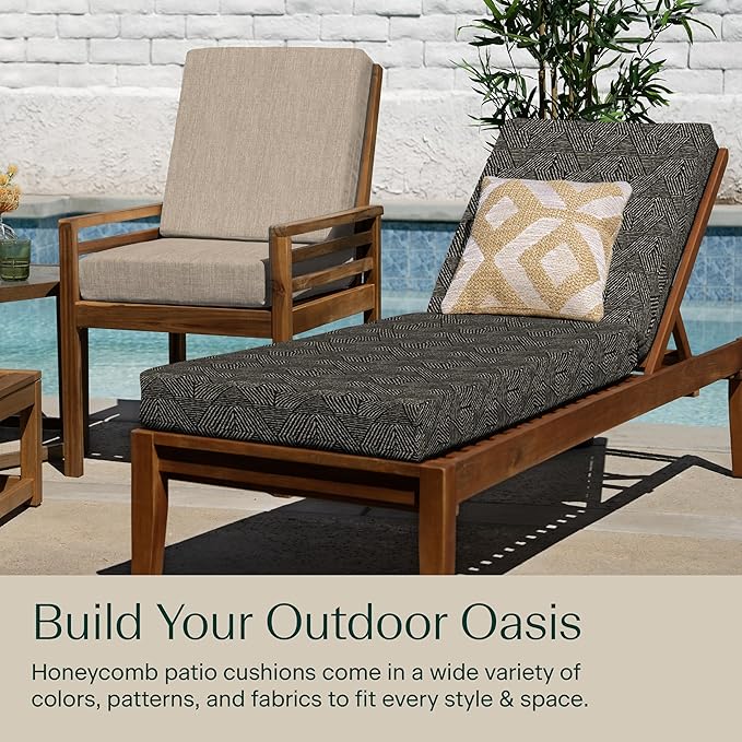 Honeycomb Outdoor Chaise Lounge Cushion