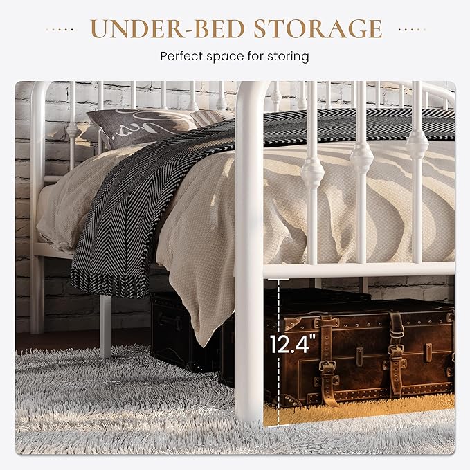 SHA CERLIN Full Size Metal Platform Bed Frame