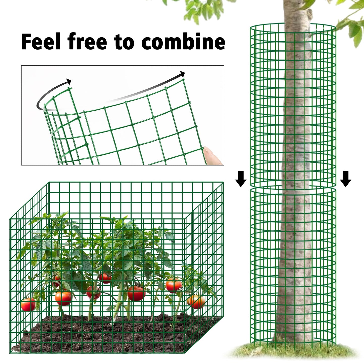 UCandy 6 Pack Plant Protector from Animals,17'' x 13'' Metal Wire Mesh Garden Plant Cages for Outdoor Gardening,Rabbits Chickens Ducks, for Vegetables, Flowers, Shrubs, Plant Protectors from Deer