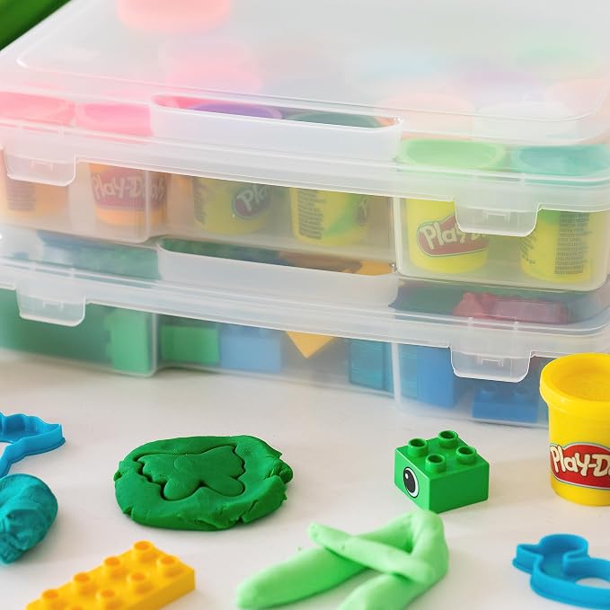 IRIS USA Board Game Storage Containers, 6-Pack |Made in USA| Organizers with Built-In Handle & Snap-Tight Lid for Puzzles, Scrapbook, and Fits 8.5" x 11" or A4 Papers, Thick - Clear