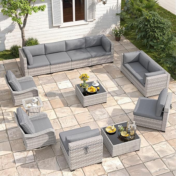 10-Seat Modern Patio Furniture Set